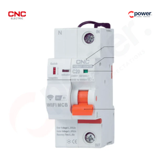 1P WiFi Smart Circuit Breaker YCB9ZF-63A – Remote Control & Protection